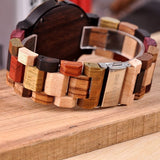 Men's Wooden Calendar Quartz Movement Watch - Weriion