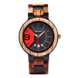 Men's Wooden Calendar Quartz Movement Watch - Weriion