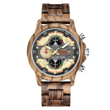 Men's Wooden Quartz Multifunctional Luminous Watch - Weriion