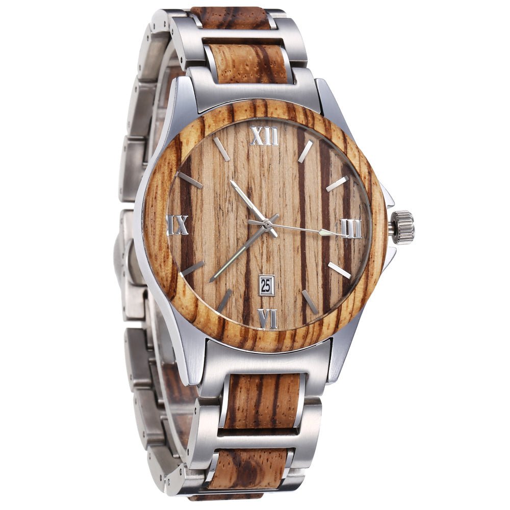 Men's Wooden Quartz Waterproof Watch - Weriion