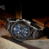 Mens Wooden Sports Quartz Movement Chronograph Watch - Weriion