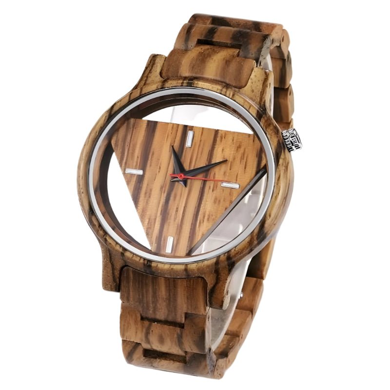 Men's Wooden Triangle Dial Watch - Weriion