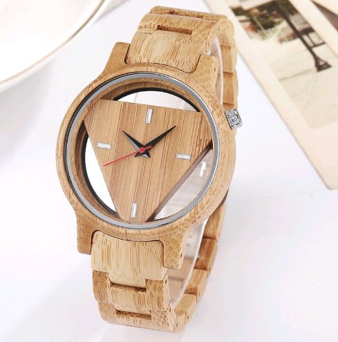 Men's Wooden Triangle Dial Watch - Weriion