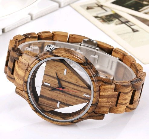 Men's Wooden Triangle Dial Watch - Weriion