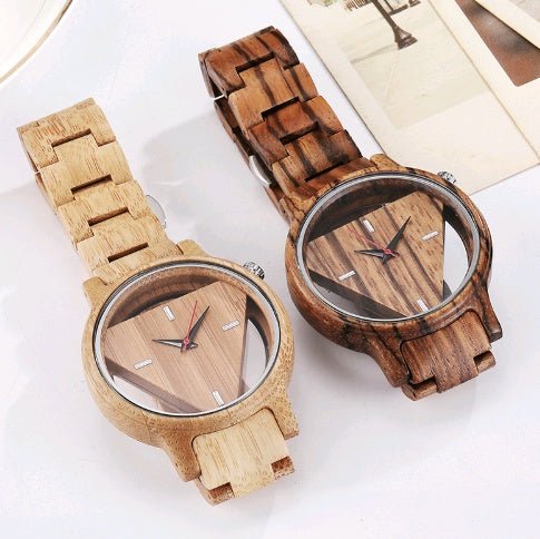 Men's Wooden Triangle Dial Watch - Weriion