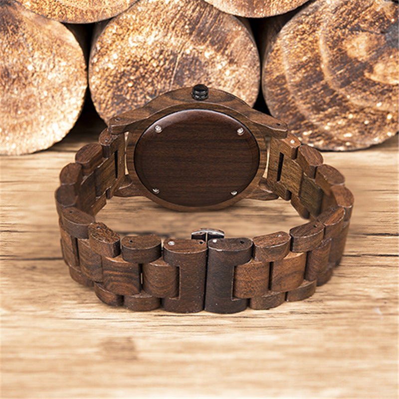 Men's Wooden Waterproof Quartz Watch - Weriion