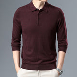 Men's Woolen Spring And Autumn Solid Color Sweater - Weriion