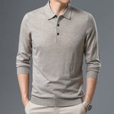 Men's Woolen Spring And Autumn Solid Color Sweater - Weriion