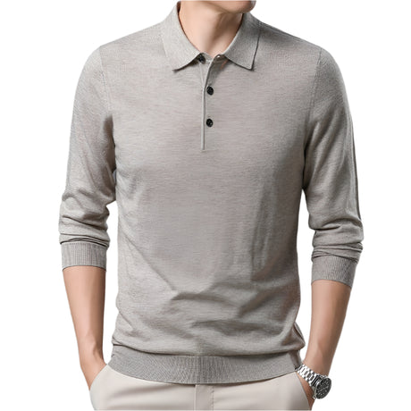 Men's Woolen Spring And Autumn Solid Color Sweater - Weriion