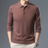 Men's Woolen Spring And Autumn Solid Color Sweater - Weriion