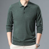 Men's Woolen Spring And Autumn Solid Color Sweater - Weriion