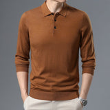 Men's Woolen Spring And Autumn Solid Color Sweater - Weriion