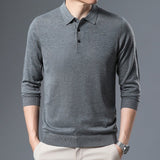 Men's Woolen Spring And Autumn Solid Color Sweater - Weriion