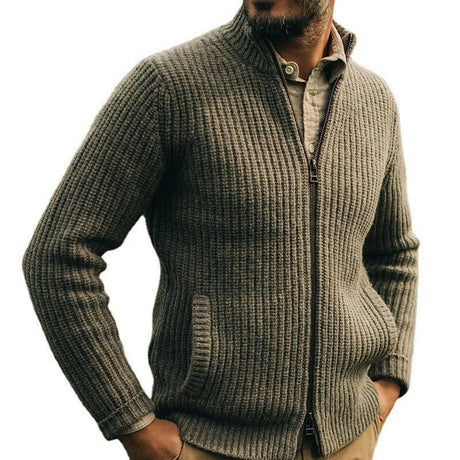 Men's Woolen Sweater Retro Zipper Top - Weriion