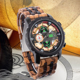 Multifunctional Luminous Large Dial Wood Watch For Men - Weriion