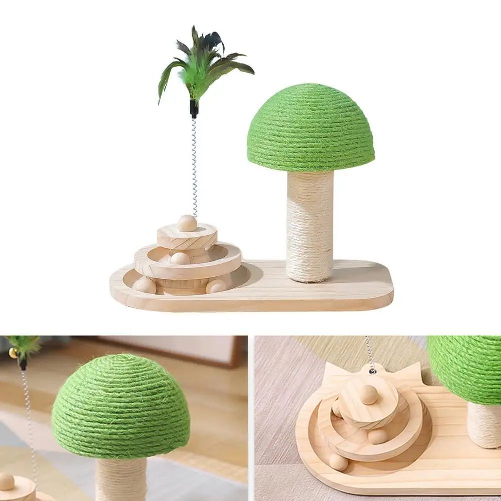 Mushroom Scratching Post Cat Toy With Scratching Ball - Weriion