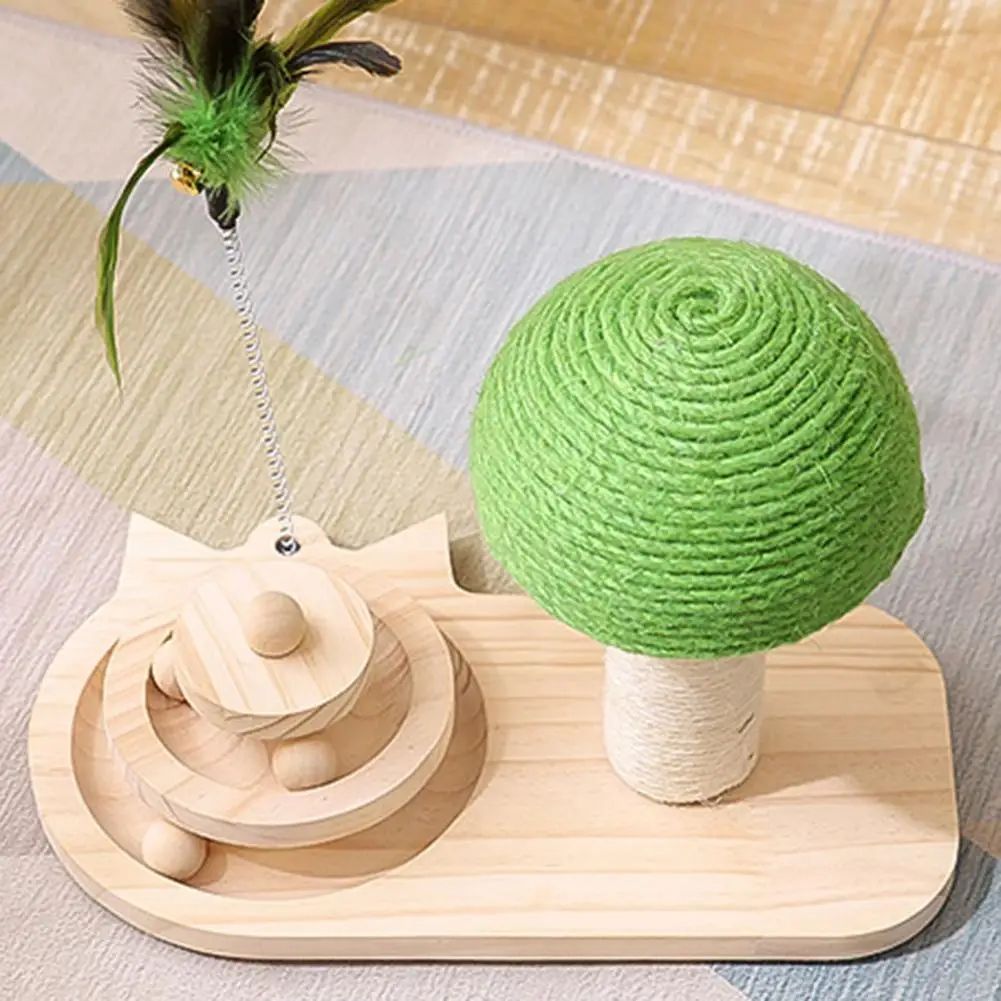 Mushroom Scratching Post Cat Toy With Scratching Ball - Weriion