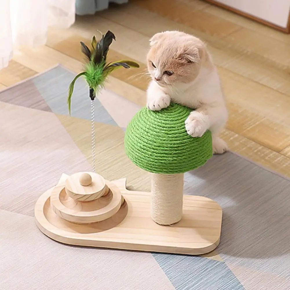 Mushroom Scratching Post Cat Toy With Scratching Ball - Weriion