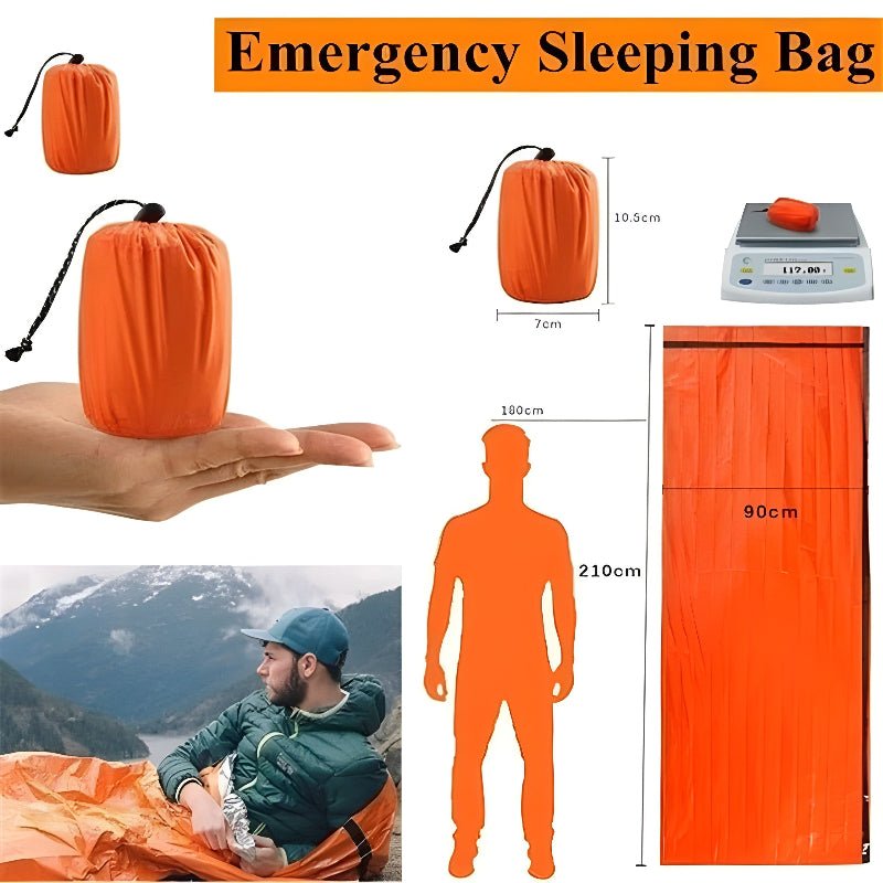 Outdoor Emergency Survival Portable Waterproof Reusable Thermal Sleeping Bag - Weriion