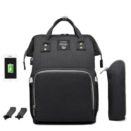 Oxford Cloth Mommy Diaper Bag With USB Charging Port - Weriion