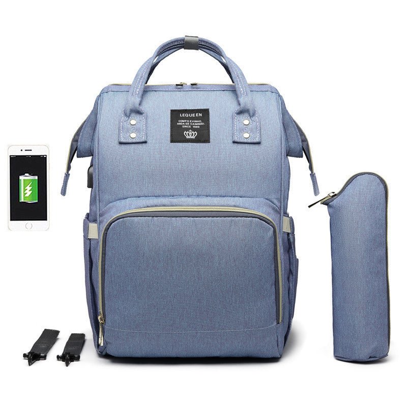 Oxford Cloth Mommy Diaper Bag With USB Charging Port - Weriion