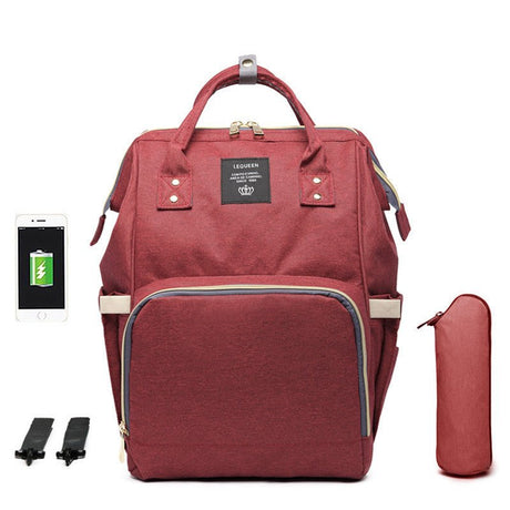 Oxford Cloth Mommy Diaper Bag With USB Charging Port - Weriion