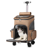 Pet Cat Dog Backpack Trolley Bag - Weriion