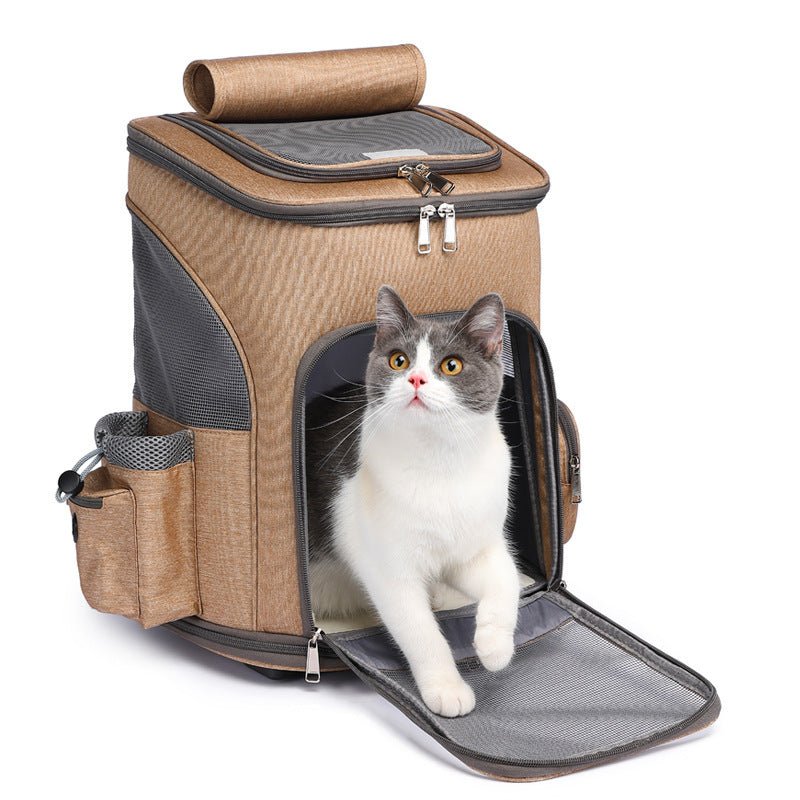 Pet Cat Dog Backpack Trolley Bag - Weriion