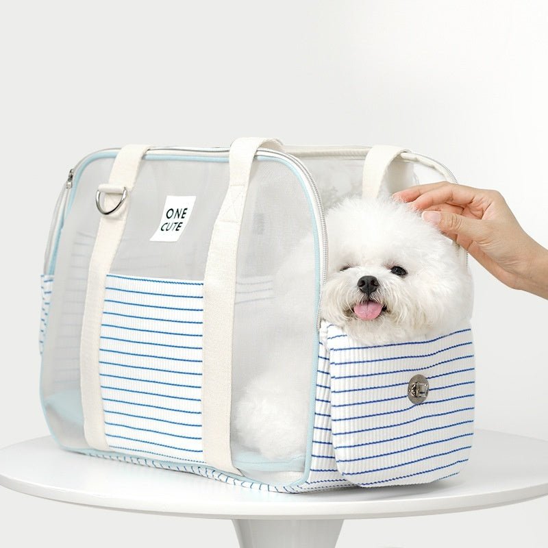 Pet Cat Dog Striped Breathable Shoulder Bag - Weriion