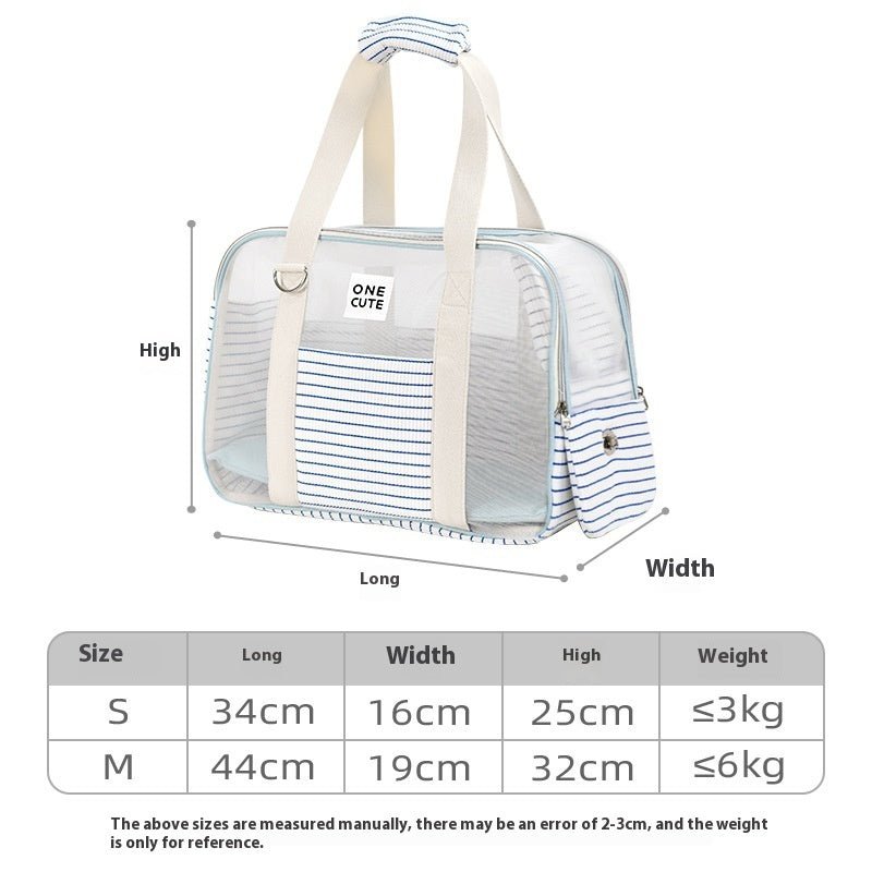 Pet Cat Dog Striped Breathable Shoulder Bag - Weriion