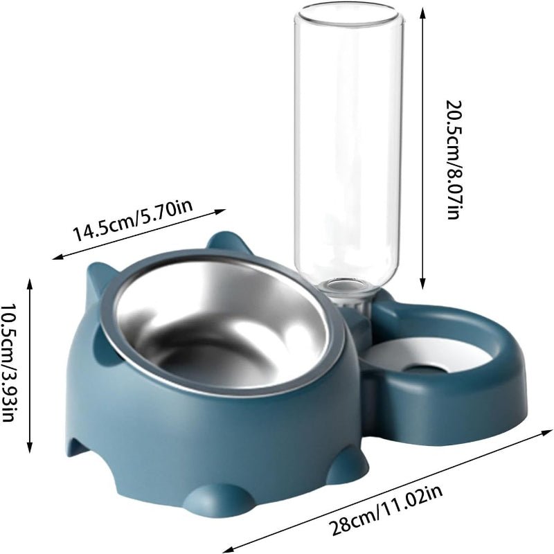 Pet Double Cat Dog Food And Water Bowl - Weriion