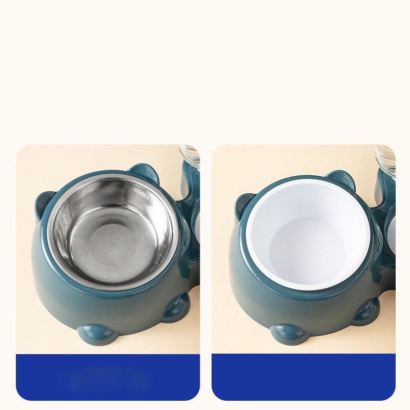 Pet Double Cat Dog Food And Water Bowl - Weriion