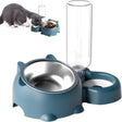 Pet Double Cat Dog Food And Water Bowl - Weriion