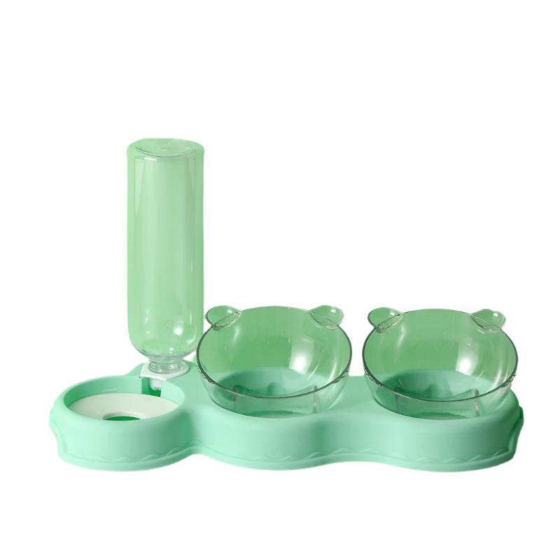 Pet Supplies Cat Dog Triple Bowl - Weriion