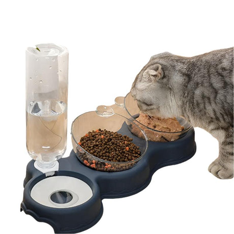 Pet Supplies Cat Dog Triple Bowl - Weriion