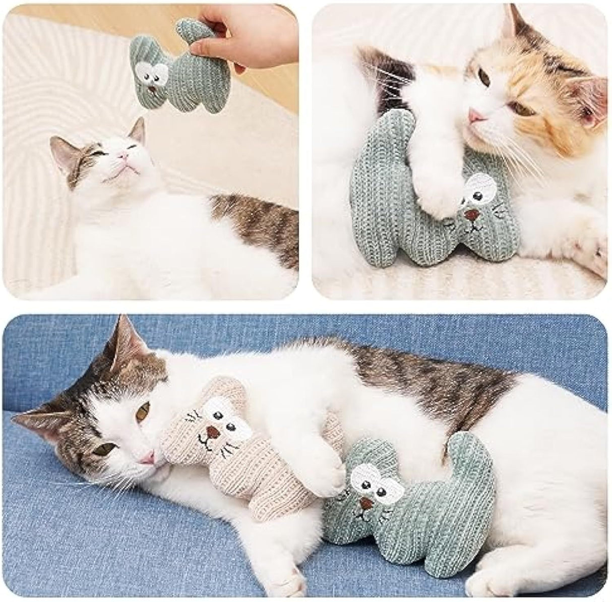 Plush Bite Resistant Teeth Cleaning Catnip Cat Kittens Chew Toys - Weriion