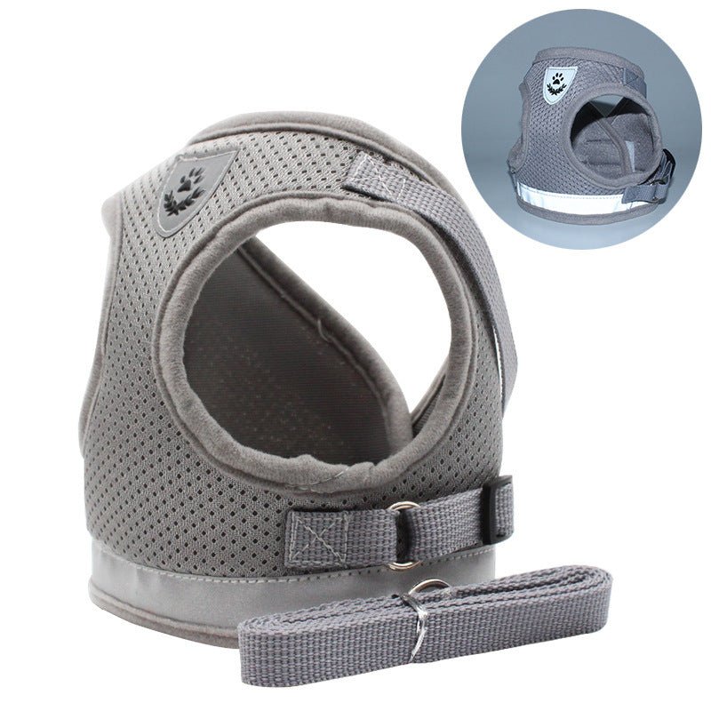 Polyester Reflective & Breathable Pet Dog Harness With Leash - Weriion