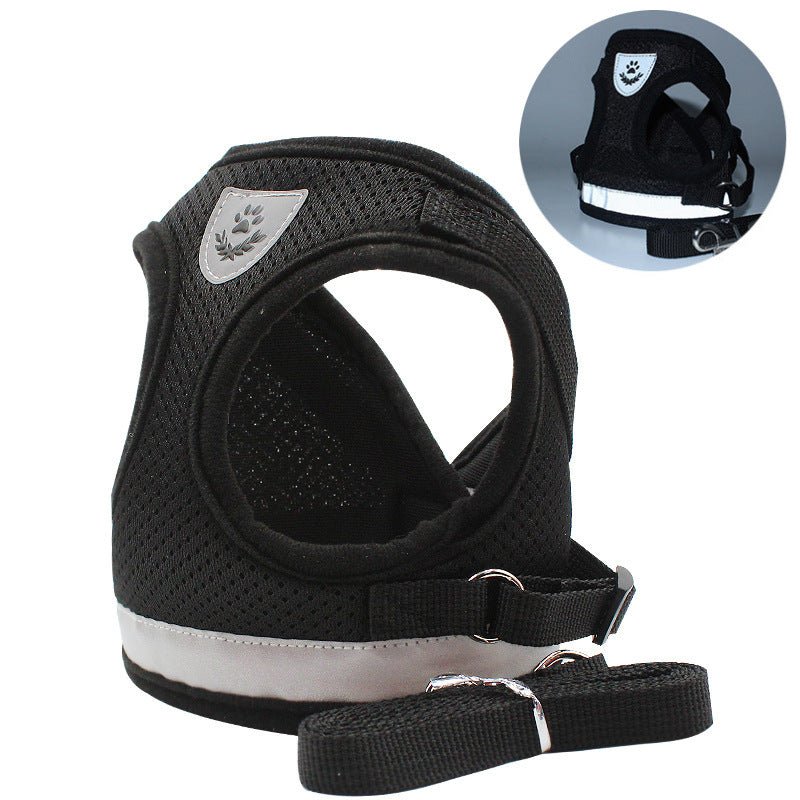 Polyester Reflective & Breathable Pet Dog Harness With Leash - Weriion