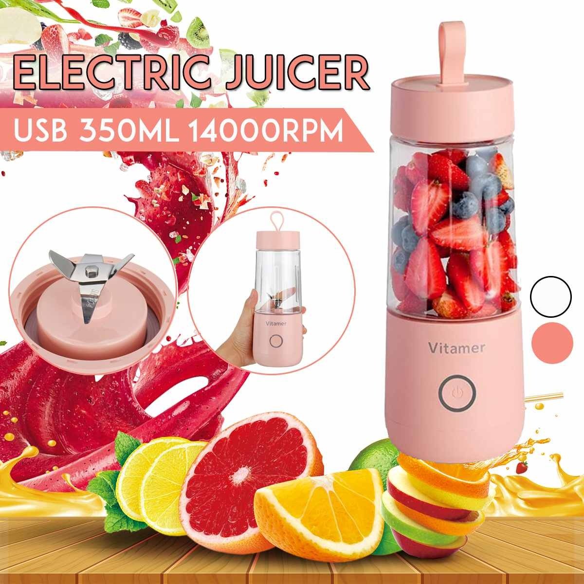 Portable 350ml Capacity Electric Rechargeable Mixer Juicer Blender Kitchen Tool - Weriion