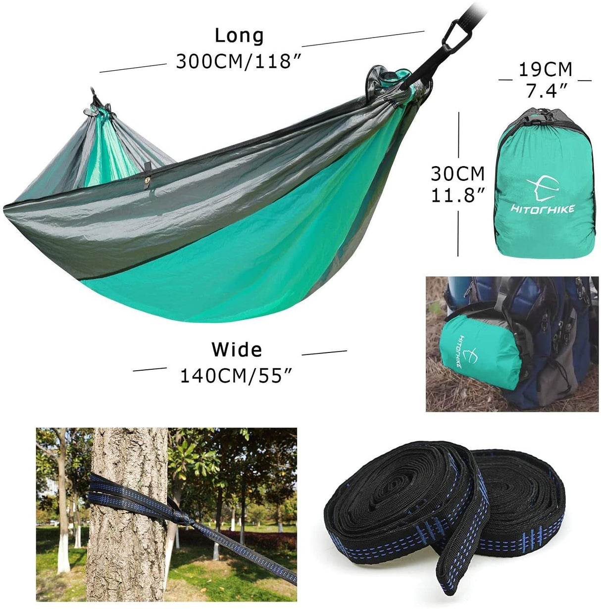 Portable Nylon Outdoor Camping Hammock - Weriion