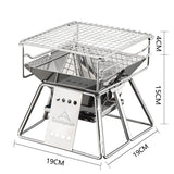 Portable Stainless Steel BBQ Grill Non - Stick Surface Foldable Outdoor Camping Picnic Tool - Weriion