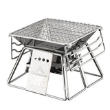 Portable Stainless Steel BBQ Grill Non - Stick Surface Foldable Outdoor Camping Picnic Tool - Weriion