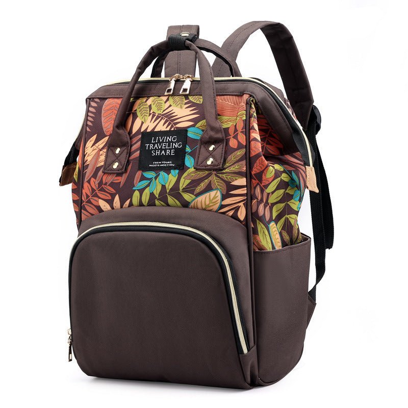 Printed Mommy Backpack Diaper Bag - Weriion