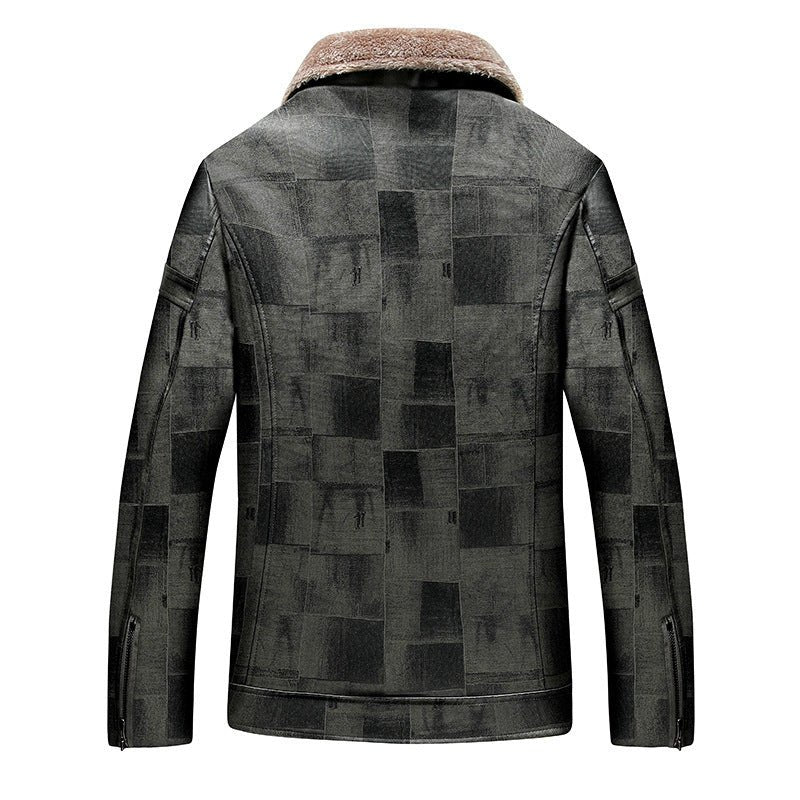 PU Leather Men's Winter Loose Fit Jacket - Weriion