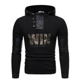 PU Leather Patchwork Casual Hoodies For Men - Weriion