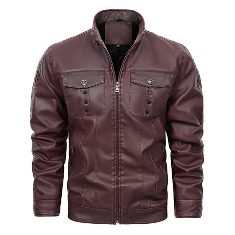 PU Leather Spring And Autumn Men's Jacket - Weriion