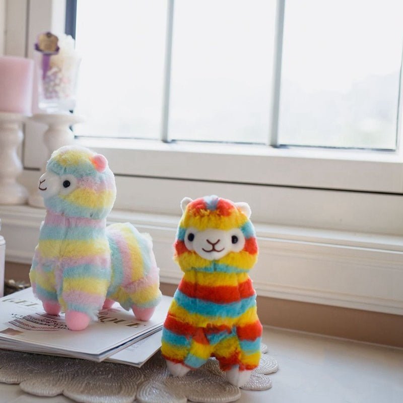 Rainbow Stuffed Animals Alpaca Doll Plush Toys - Weriion