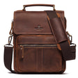 Retro Cowhide Leather Shoulder Messenger Briefcase Bag For Men - Weriion