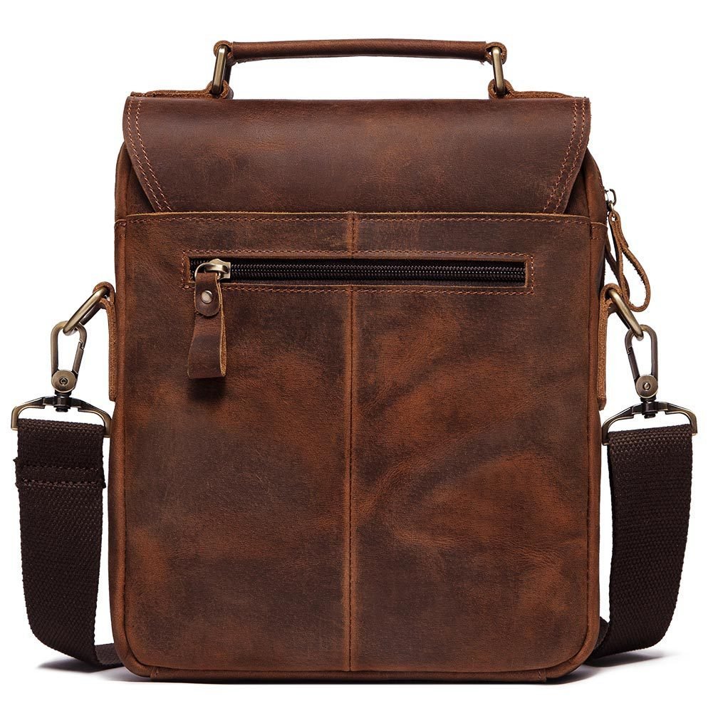 Retro Cowhide Leather Shoulder Messenger Briefcase Bag For Men - Weriion