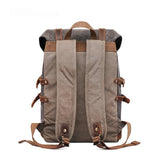 Retro Leather & Canvas Backpack For Men - Weriion